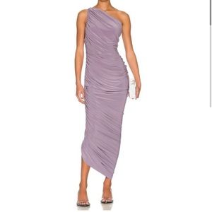 Norma Kamali one shoulder ruched dress